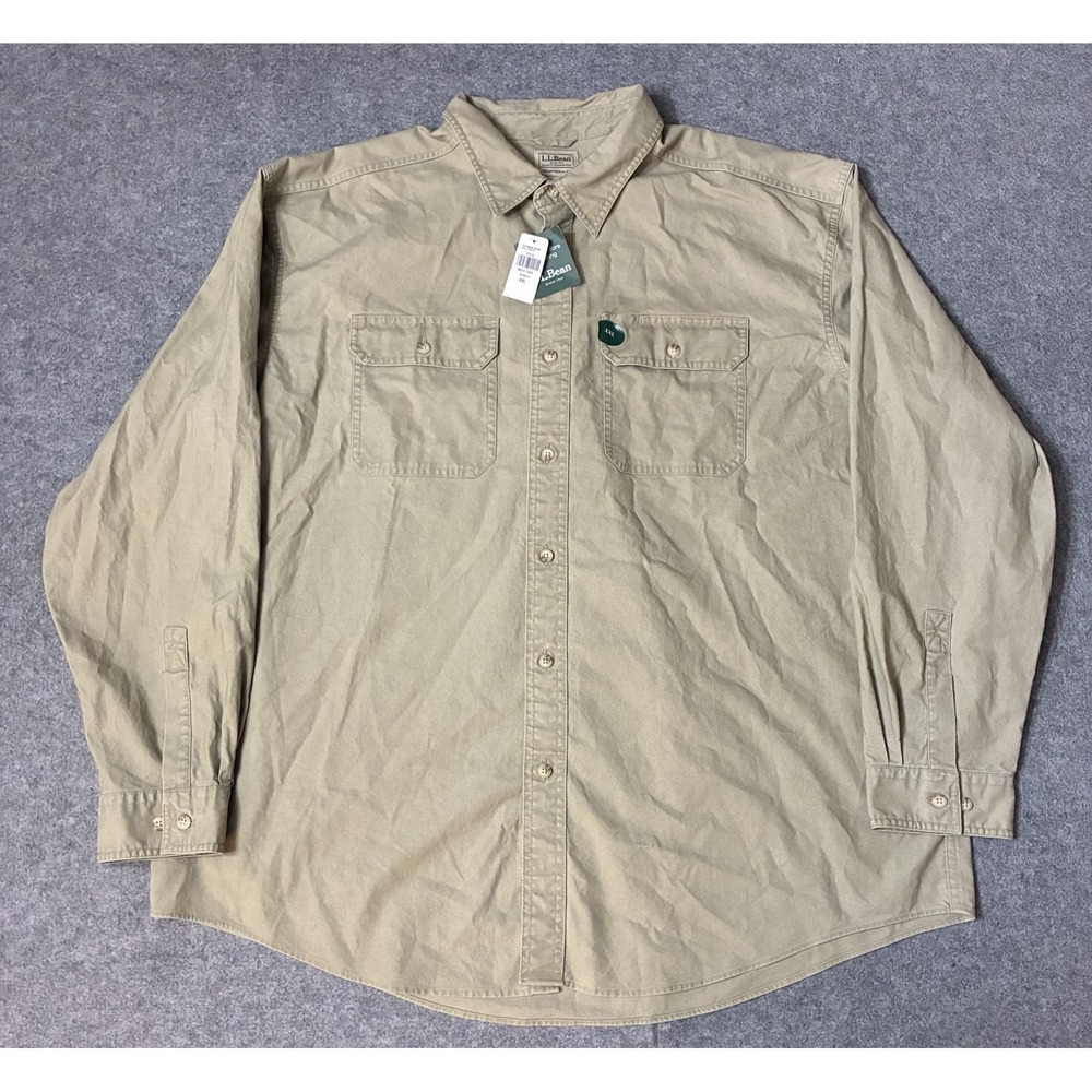 Vintage New NWT LL Bean Mens 2XL Sunwashed Canvas Shirt Utility Work 270133